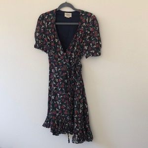 Cotton Floral Wrap Dress